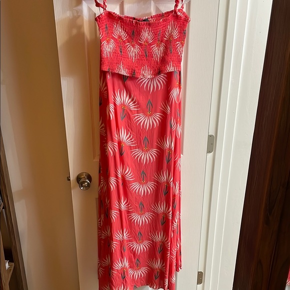 Lulu’s Trancoso Coral Floral Print Two-Piece Maxi Dress Medium - Picture 4 of 12